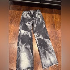 Abercrombie & Fitch Black and Gray Straight Jeans